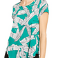 Alfani Women's Printed Round Hem T-Shirt Green Size Petite XL