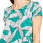 Alfani Women's Printed Round Hem T-Shirt Green Size Petite XL