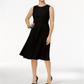 Charter Club Women's Lace Fit & Flare Dress Black Size L