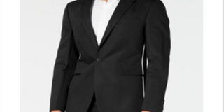 Calvin Klein Men's Slim Fit Pipe Trim Jacket Black Size 46R