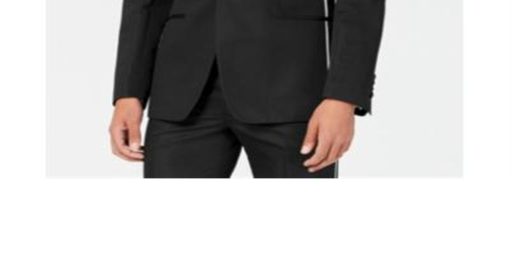 Calvin Klein Men's Slim Fit Pipe Trim Jacket Black Size 46R