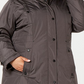 Madden Girl Women's Plus Hooded Faux Fur Trim Parka Gray Size 3XL