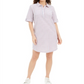 Karen Scott Women's Seersucker Shirtdress Pink Size Small