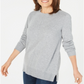 Karen Scott Women's  Plush Front-Seam Sweater  Gray Size Medium
