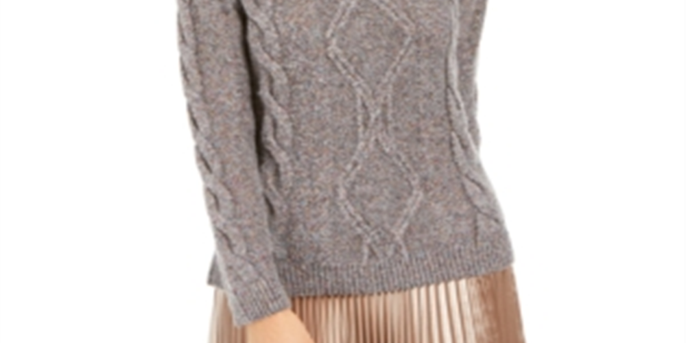 Charter Club Women's Cable Knit Sweater Gray Size Petite XL