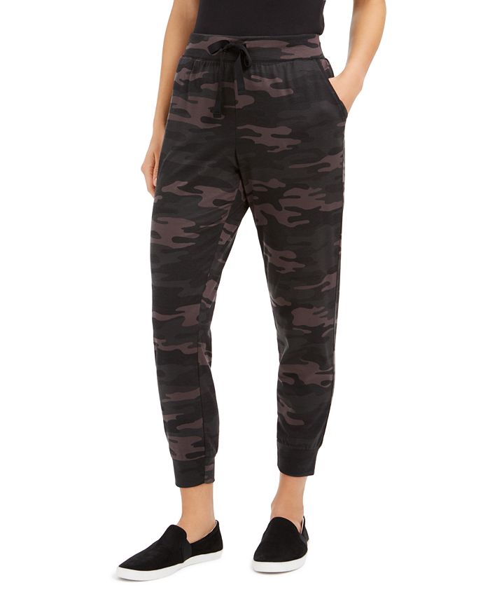 Style & Co Women's Camo-Print Joggers  Gray Size XL