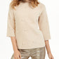 Alfani Women's Scattered Faux Pearl Sweater Brown Size Petite S/M