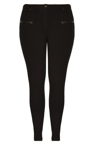 City Chic Women's Utilitarian Skinny Pants Black Size XL