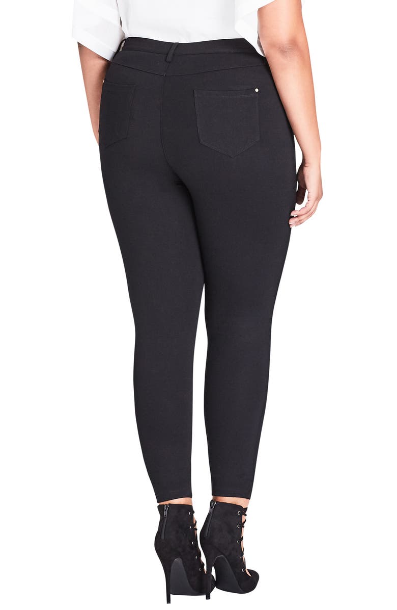 City Chic Women's Utilitarian Skinny Pants Black Size XL