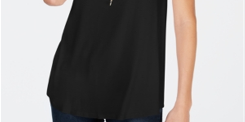 Style & Co Women's Swing Tank Top Black Size Petite M