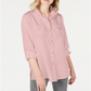 Charter Club Women's Button up Tunic Pink Size Petite L