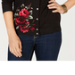 Karen Scott Women's Floral Print Cardigan Black Size -Petite S/M