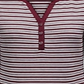Karen Scott Women's Striped Henley Top Wine Size XS