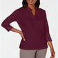 Karen Scott Women's Cotton Eyelet Yoke Top Red Size X-Large
