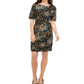 Alfani Women's Printed Sheath Dress Black Size 16