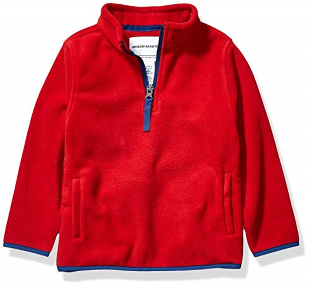 Amazon Essentials Boy's Polar Fleece Quarter Zip Pullover Jacket Red Size XX-Large
