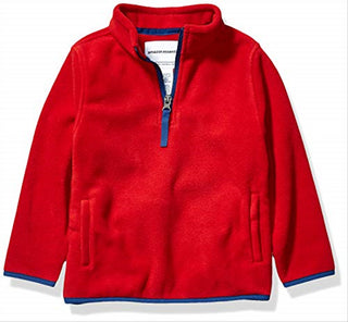 Amazon Essentials Boy's Polar Fleece Quarter Zip Pullover Jacket Red Size XX-Large