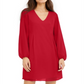 INC International Concepts Women's V Neck Shift Dress Red Size Medium