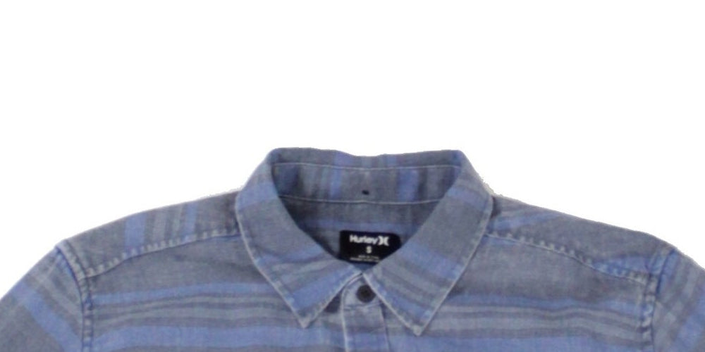Hurley Men's Button Down Longsleeve Darian Stripe Blue Size XXL