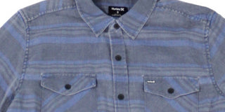 Hurley Men's Button Down Longsleeve Darian Stripe Blue Size XXL