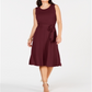 Charter Club Women's Belted MIDI Dress Red Size Petite S/M