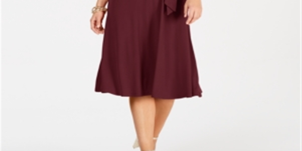 Charter Club Women's Belted MIDI Dress Red Size Petite S/M