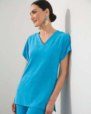 Chico's Women's Wrinkle-Free Travelers Classic Cap Sleeve Top Agate Size S