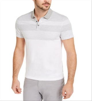 Alfani Men's Twill Striped Polo Shirt White Size X-Large