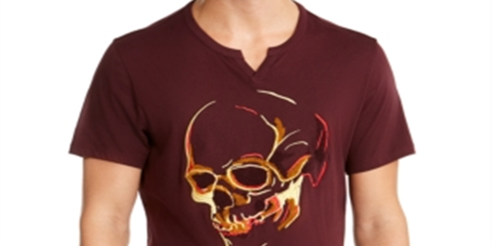 INC International Concepts Men's Ramona Skull Graphic T-Shirt Brown Size XXL