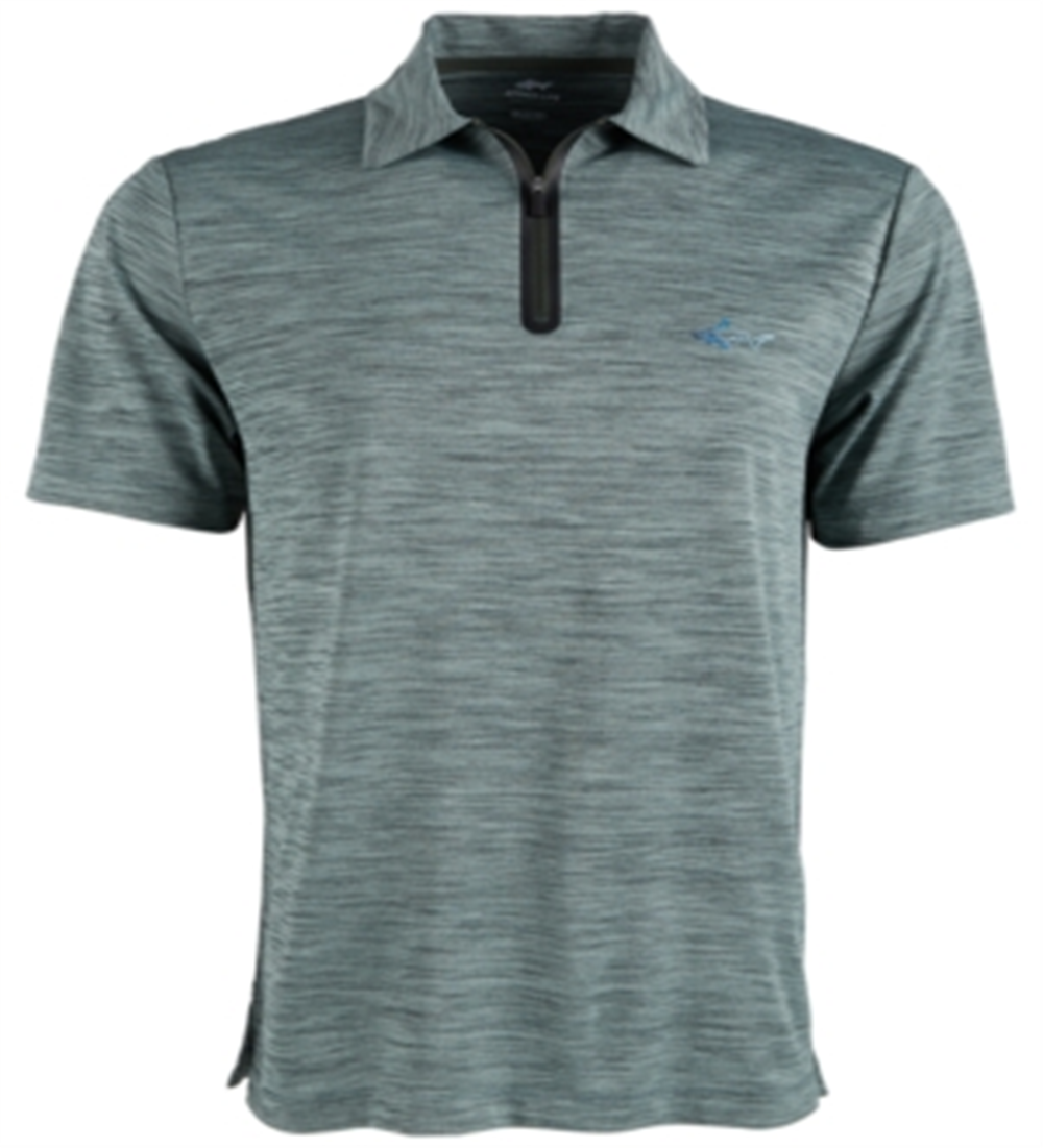 Attack Life by Greg Norman Men's Quarter Zip Polo Shirt Green Size Large