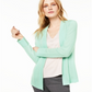 Charter Club Women's Open Front Cashmere Cardigan Green Size M