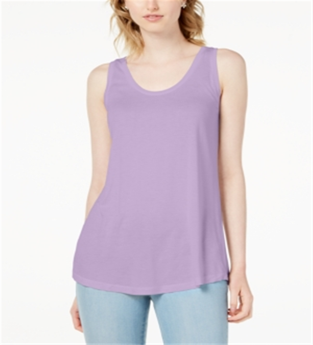 Maison Jules Women's Scoop Neck Tank Purple Size Small