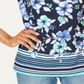 Karen Scott Women's Boat Neck Floral Print Border Top Blue Size X-Small
