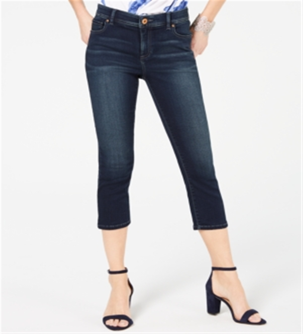 INC International Concepts Women's Finity Stretch Cropped Jeans Blue Size 10