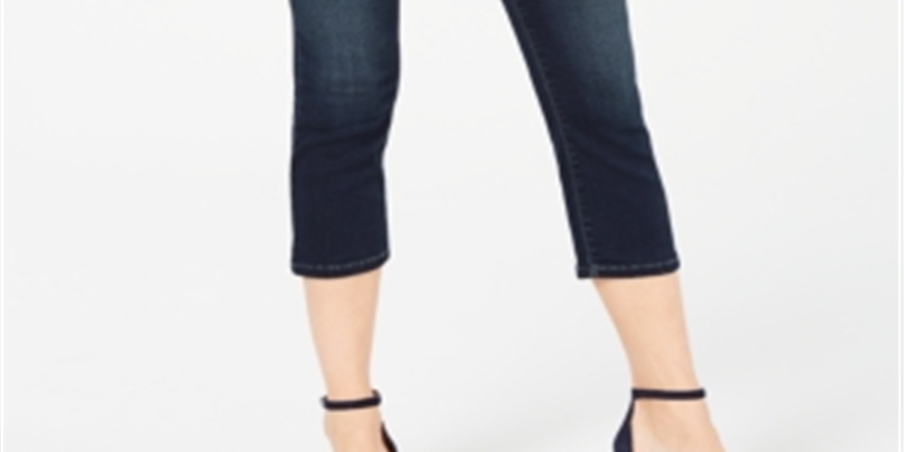 INC International Concepts Women's Finity Stretch Cropped Jeans Blue Size 10