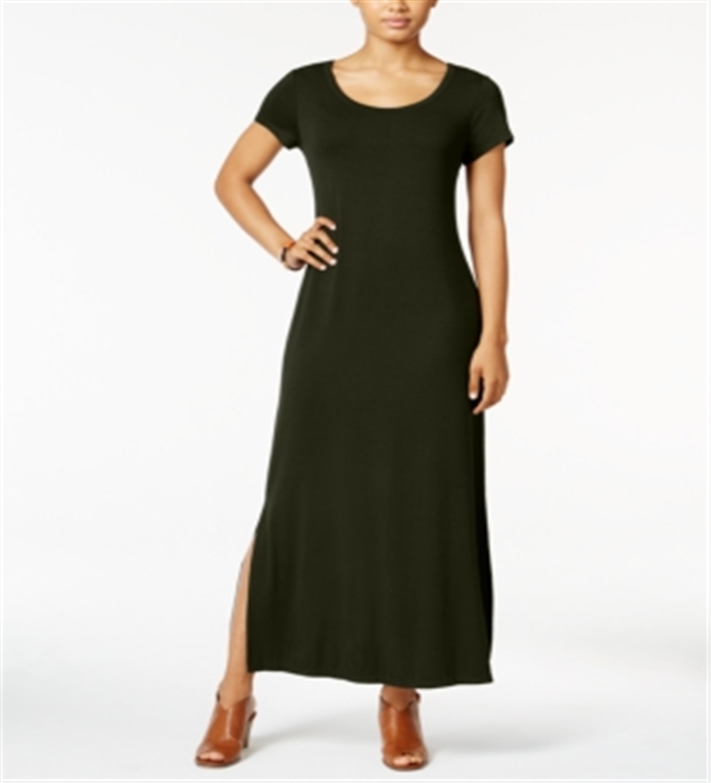 Style & Co Women's  Short-Sleeve Maxi Dress Green Size M