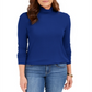 Charter Club Women's Heathered Ribbed Turtleneck Top Blue Size X-Small