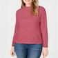 Karen Scott Women's Mock Neck Sweater Pink Size Petite L