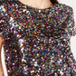 INC International Concepts Women's Sequined T-Shirt  Black Size Large