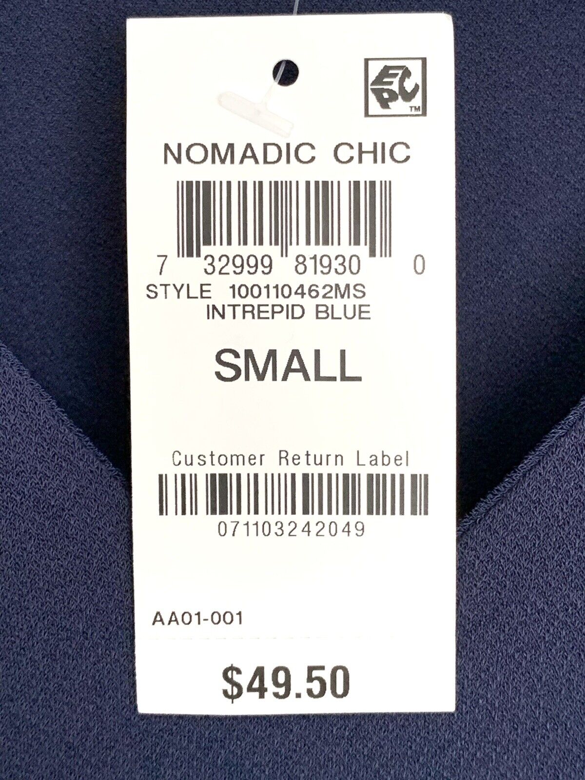 JM Collection Women's Puff Sleeve V Neck Top Blue Size Small