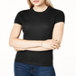 Maison Jules Women's Short Sleeve Crewneck Sweater Black Size XL