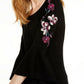 INC International Concepts Women's Embroidered Sweater Tunic Black Size S