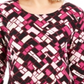 JM Collection Women's Printed Jacquard Top Pink Size Small