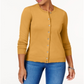 Karen Scott Women's Crew Neck Cardigan Yellow Size Small