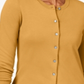 Karen Scott Women's Crew Neck Cardigan Yellow Size Small