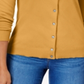Karen Scott Women's Crew Neck Cardigan Yellow Size Small