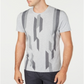 Alfani Men's Bar Graphic Intarsia T-Shirt Gray Size Small