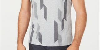 Alfani Men's Bar Graphic Intarsia T-Shirt Gray Size Small