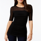 INC International Concepts Women's Illusion Pullover Blouse Black Size XXL