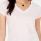 Maison Jules Women's Striped V Neck Top Pink Size Small